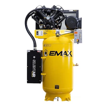 EMAX 10 HP 80 Gal 175 Max PSI Silent Air Two-Stage Stationary Electric (208, 230 Volt 1 Phase) Reciprocating Air Compressor N/A