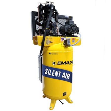 EMAX 5 HP 80 Gal 175 Max PSI Industrial Plus Silent Air Two-Stage Stationary Electric (208 Volt 3 Phase) Reciprocating Air Compressor N/A