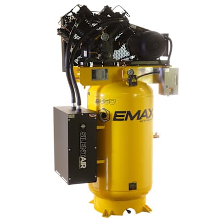 EMAX 7.5 HP 80 Gal 175 Max PSI Industrial Plus Silent Air Two-Stage Stationary Electric (460 Volt 3 Phase) Reciprocating Air Compressor N/A