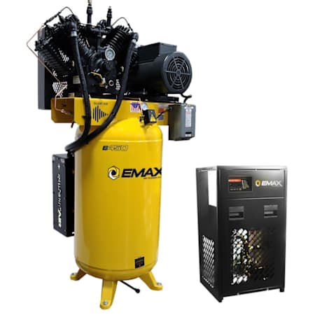 EMAX 10 HP 80 Gal 175 Max PSI Two-Stage Stationary Electric (208, 230 Volt 1 Phase) Reciprocating Air Compressor with Dryer N/A