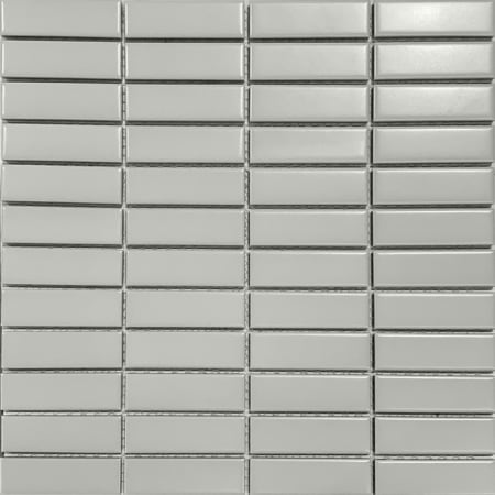 Emser Tile Impact - 11" x 12" Square Linear Mosaic Wall Tile - Matte Tile Visual - Sold by Piece (0.92 SF/Sheet) Gray