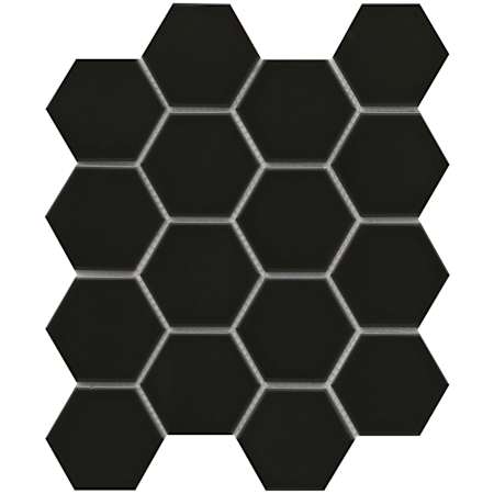 Emser Tile Catch - 10" x 13" Geometric Wall Tile - Glossy Visual - Sold by Sheet (1.41 SF/Sheet) Black