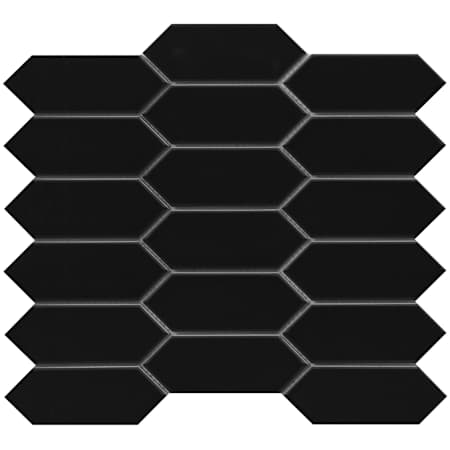 Emser Tile Catch - 11" x 13" Geometric Wall Tile - Glossy Visual - Sold by Sheet (1 SF/Sheet) Black