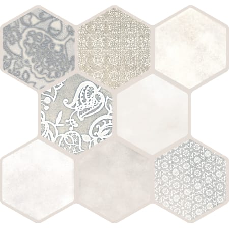 Emser Tile Virtue - 17" x 18" Hexagon Floor Tile - Satin Visual - Sold by Carton (14.43 SF/Carton) Ivory