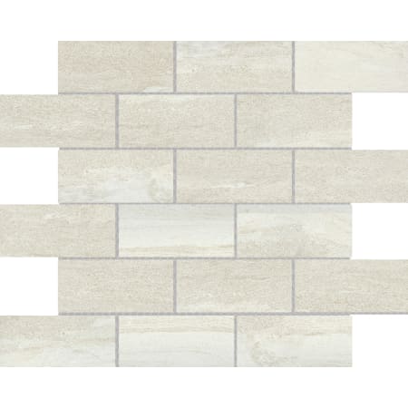Emser Tile Mood - 12" x 12" Rectangle Brick Mosaic Wall Tile - Matte Stone Visual - Sold by Piece (0.96 SF/Sheet) Ivory