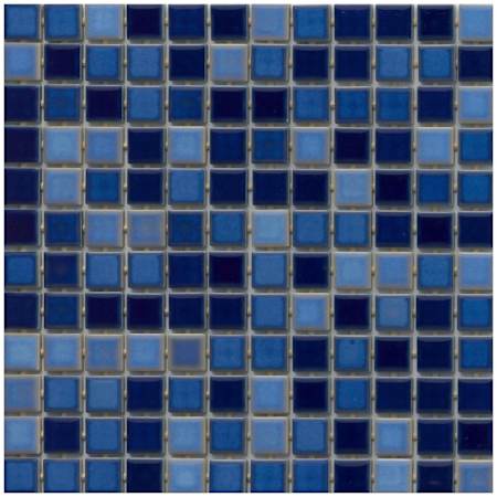 Emser Tile Afloat - 13" x 13" Square Floor and Wall Tile - Glossy Visual - Sold by Sheet  (1.1 SF/Sheet) Cobalt