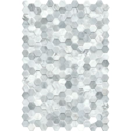 Emser Tile Link - 12" x 18" Square Geometric Mosaic Wall Tile - Honed Marble Visual - Sold by Piece (1.51 SF/Sheet) White