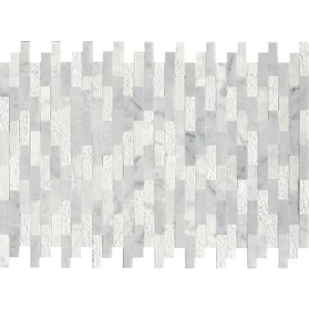 Emser Tile Link - 12" x 18" Rectangle Linear Mosaic Wall Tile - Textured Marble Visual - Sold by Piece (1.5 SF/Sheet) White