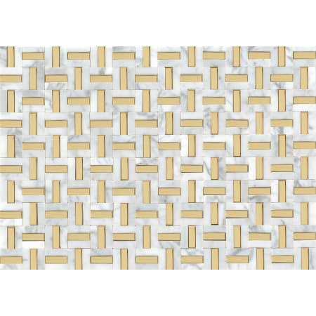 Emser Tile Link - 12" x 17" Square Pinwheel Mosaic Wall Tile - Honed Marble Visual - Sold by Piece (1.38 SF/Sheet) White / Gold