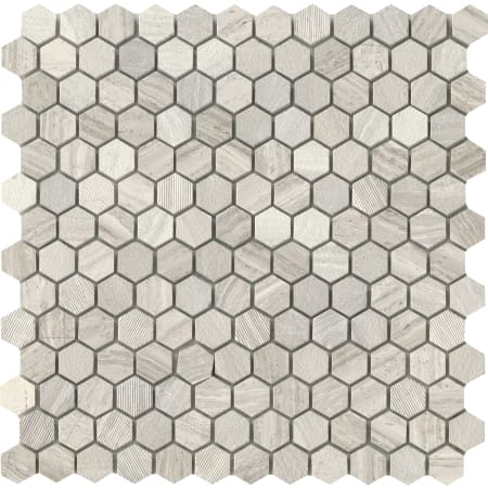 Emser Tile Marble - 12" x 12" Hexagon Geometric Mosaic Wall Tile - Honed Stone Visual - Sold by Piece (0.97 SF/Sheet) Cream