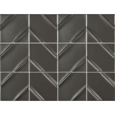 Emser Tile Kumito - 12" x 16" Rectangle Square Mosaic Wall Tile - Matte Tile Visual - Sold by Sheet (1.28 SF/Sheet) Black