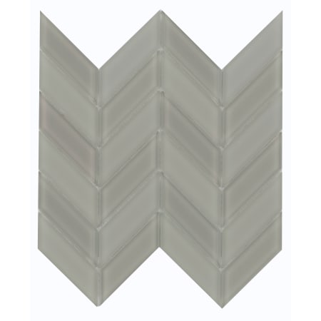 Emser Tile Edge - 12" x 12" Parallelogram Chevron Mosaic Wall Tile - Glossy Tile Visual - Sold by Piece (1 SF/Sheet) Morning Fog