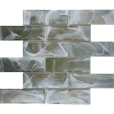 Emser Tile Splash - 12" x 12" Rectangle Brick Mosaic Wall Tile - Matte Glass Visual - Sold by Piece (0.96 SF/Sheet) Moss