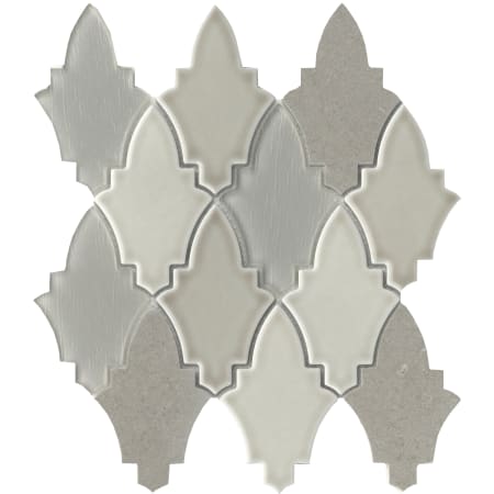 Emser Tile Fleur - 11" x 12" Specialty Arabesque/Baroque Mosaic Wall Tile - Polished Tile Visual - Sold by Piece (0.92 SF/Sheet) Roza