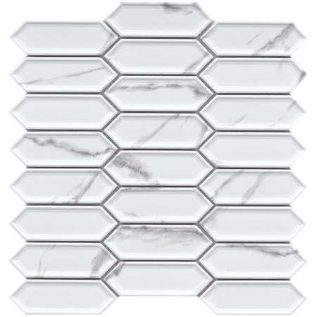 Emser Tile Elegan - 11" x 11" Dimensional Floor and Wall Tile - Matte Visual - Sold by Sheet (0.86 SF/Sheet) Calacata