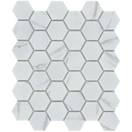 Emser Tile Elegan - 11" x 13" Geometric Floor and Wall Tile - Matte Visual - Sold by Sheet  (0.96 SF/Sheet) Calacata