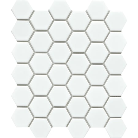 Emser Tile Influence - 11" x 13" Hexagon Geometric Mosaic Wall Tile - Glossy Tile Visual - Sold by Piece (0.96 SF/Sheet) White