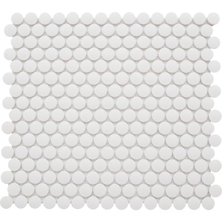 Emser Tile Rezone - 11" x 12" Circle Penny Mosaic Wall Tile - Matte Tile Visual - Sold by Piece (0.96 SF/Sheet) White