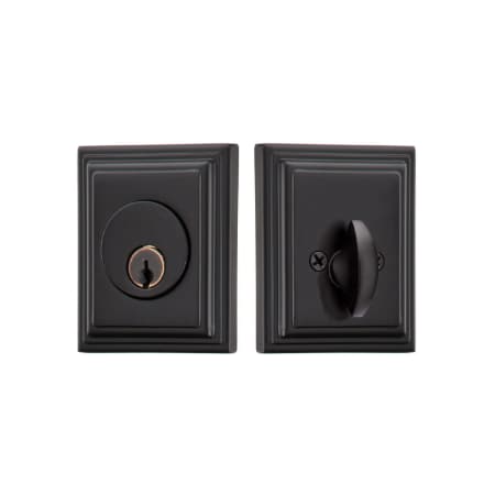 Emtek Rectangular Style Brass Modern Single Cylinder Deadbolt Flat Black