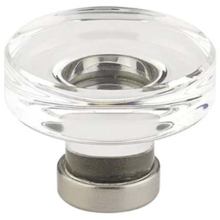 Emtek Grayson 1-3/4 Inch Mushroom Cabinet Knob from the Glass Collection Polished Nickel