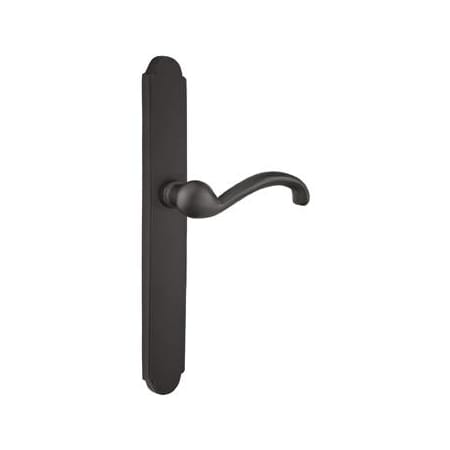 Emtek Sandcast Bronze Door Configuration 1 Thumbturn Multi Point Narrow Arched Trim Lever Set with American Cylinder Below Handle Flat Black