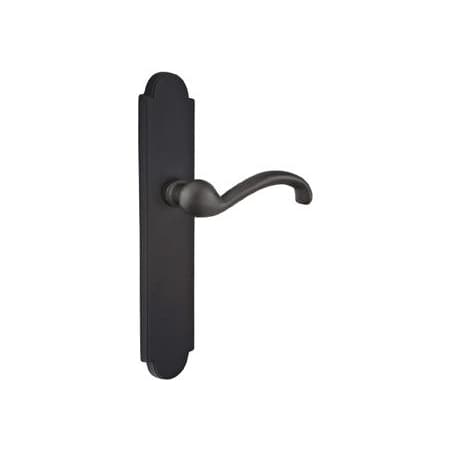 Emtek Sandcast Bronze Door Configuration 1 Inactive Multi Point Arched Trim Lever Set with American Cylinder Below Handle Flat Black