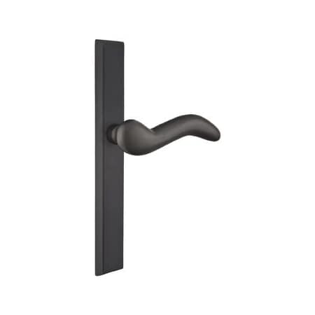 Emtek Sandcast Bronze Door Configuration 1 Thumbturn Multi Point Narrow Trim Lever Set with American Cylinder Below Handle Flat Black