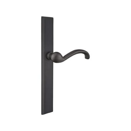 Emtek Sandcast Bronze Door Configuration 1 Patio Multi Point Narrow Trim Lever Set with American Cylinder Below Handle Flat Black