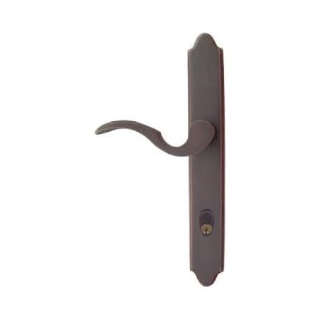 Emtek Classic Brass Door Configuration 1 Keyed Entry Multi Point Narrow Trim Lever Set with American Cylinder Below Handle French Antique