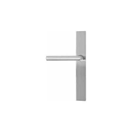 Emtek Brass Modern Door Configuration 1 Half Inactive Half Passage Multi Point Narrow Trim Lever Set with American Cylinder Below Handle Brushed Stainless Steel