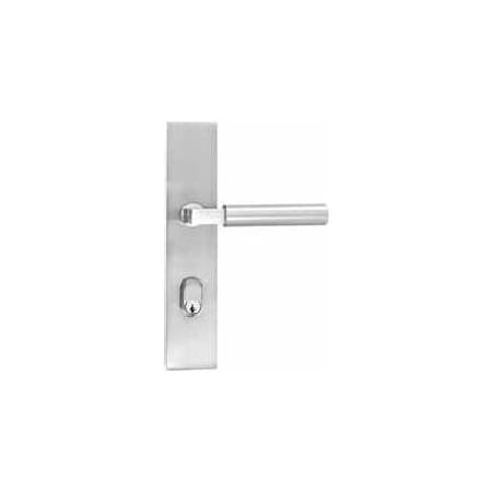 Emtek Brass Modern Door Configuration 1 Keyed Entry Multi Point Trim Lever Set with American Cylinder Below Handle Brushed Stainless Steel