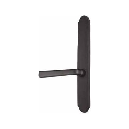 Emtek Sandcast Bronze Door Configuration 2 Passage Multi Point Narrow Arched Trim Lever Set with American Cylinder Above Handle Flat Black