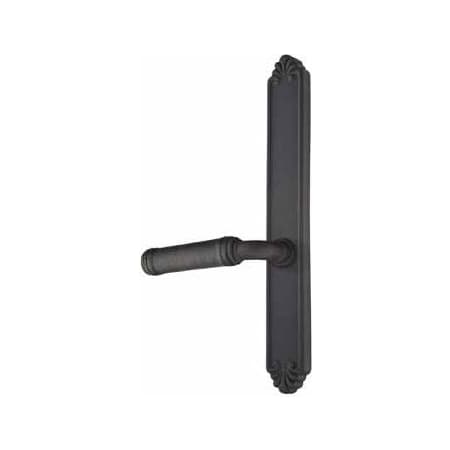 Emtek Lost Wax / Tuscany Bronze Door Configuration 2 Inactive Multi Point Narrow Trim Lever Set with American Cylinder Above Handle Flat Black