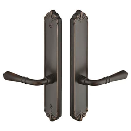 Emtek Designer Brass Door Configuration 2 Passage Multi Point Narrow Trim Lever Set with American Cylinder Above Handle Oil Rubbed Bronze