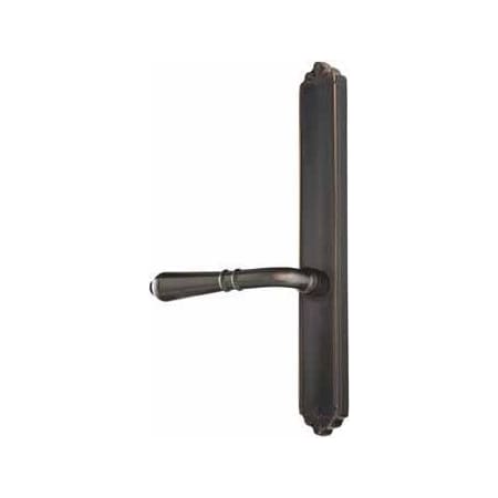 Emtek Designer Brass Door Configuration 2 Thumbturn Multi Point Narrow Trim Lever Set with American Cylinder Above Handle Oil Rubbed Bronze