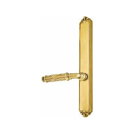 Emtek Designer Brass Door Configuration 2 Patio Multi Point Narrow Trim Lever Set with American Cylinder Above Handle French Antique