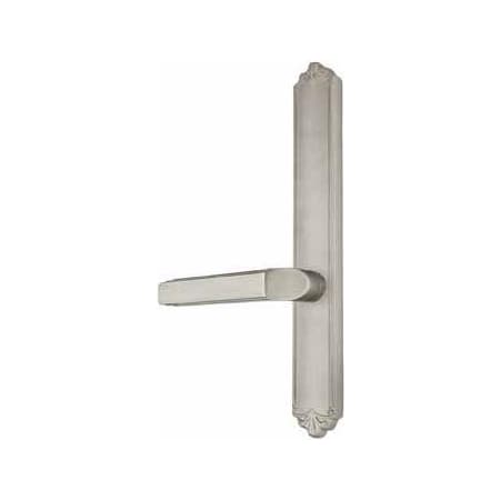 Emtek Designer Brass Door Configuration 2 Inactive Multi Point Narrow Trim Lever Set with American Cylinder Above Handle Pewter