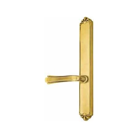 Emtek Designer Brass Door Configuration 2 Inactive Multi Point Narrow Trim Lever Set with American Cylinder Above Handle French Antique