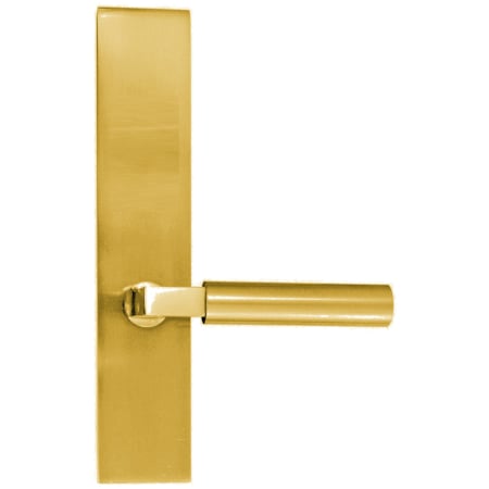 Emtek Brass Modern Door Configuration 2 Passage Multi Point Trim Lever Set with American Cylinder Above Handle Satin Brass