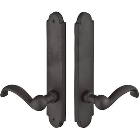 Emtek Sandcast Bronze Door Configuration 3 Passage Multi Point Arched Trim Lever Set with American Cylinder Above Handle Flat Black