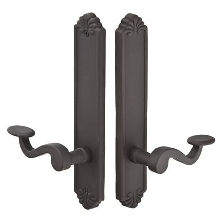 Emtek Lost Wax / Tuscany Bronze Door Configuration 3 Patio Multi Point Narrow Trim Lever Set with American Cylinder Above Handle Flat Black