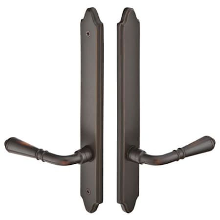 Emtek Classic Brass Door Configuration 3 Inactive Multi Point Trim Lever Set with American Cylinder Above Handle Oil Rubbed Bronze