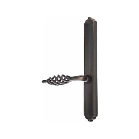 Emtek Designer Brass Door Configuration 3 Passage Multi Point Narrow Trim Lever Set with American Cylinder Above Handle Oil Rubbed Bronze