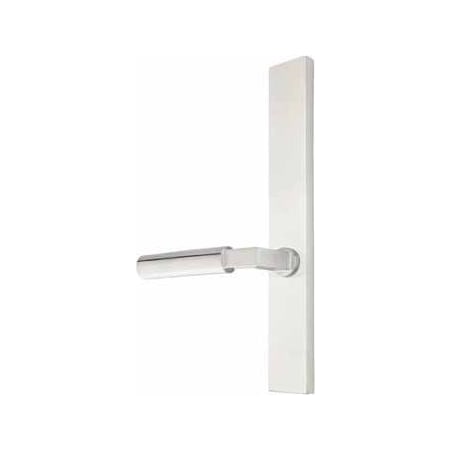 Emtek Brass Modern Door Configuration 3 Inactive Multi Point Narrow Trim Lever Set with American Cylinder Above Handle Brushed Stainless Steel