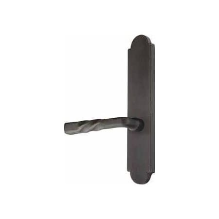 Emtek Sandcast Bronze Door Configuration 4 Inactive Multi Point Arched Trim Lever Set with American Cylinder Above Handle Medium Bronze