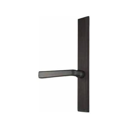 Emtek Sandcast Bronze Door Configuration 4 Inactive Multi Point Narrow Trim Lever Set with American Cylinder Above Handle Medium Bronze