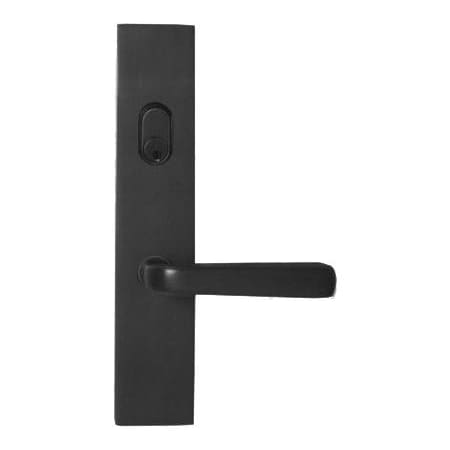 Emtek Sandcast Bronze Door Configuration 4 Keyed Entry Multi Point Trim Lever Set with American Cylinder Above Handle Flat Black