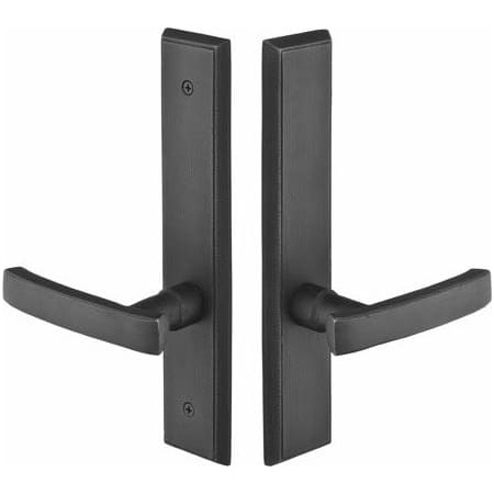 Emtek Sandcast Bronze Door Configuration 4 Patio Multi Point Trim Lever Set with American Cylinder Above Handle Flat Black