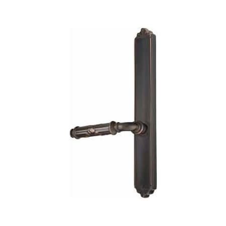Emtek Designer Brass Door Configuration 4 Thumbturn Multi Point Narrow Trim Lever Set with American Cylinder Above Handle Oil Rubbed Bronze