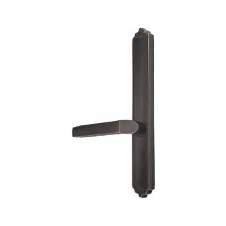 Emtek Designer Brass Door Configuration 4 Inactive Multi Point Narrow Trim Lever Set with American Cylinder Above Handle Oil Rubbed Bronze